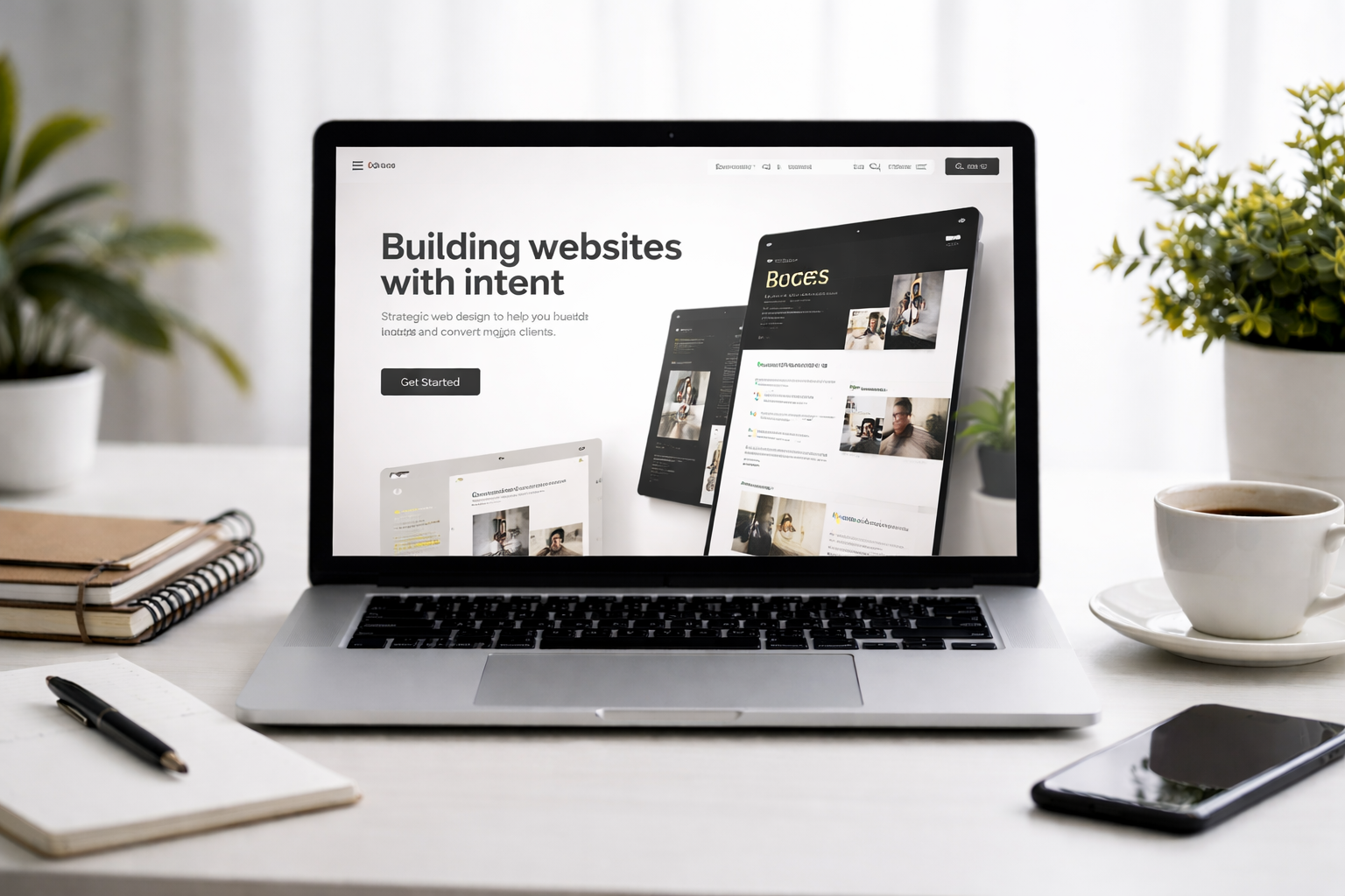 image of website on a mobile device