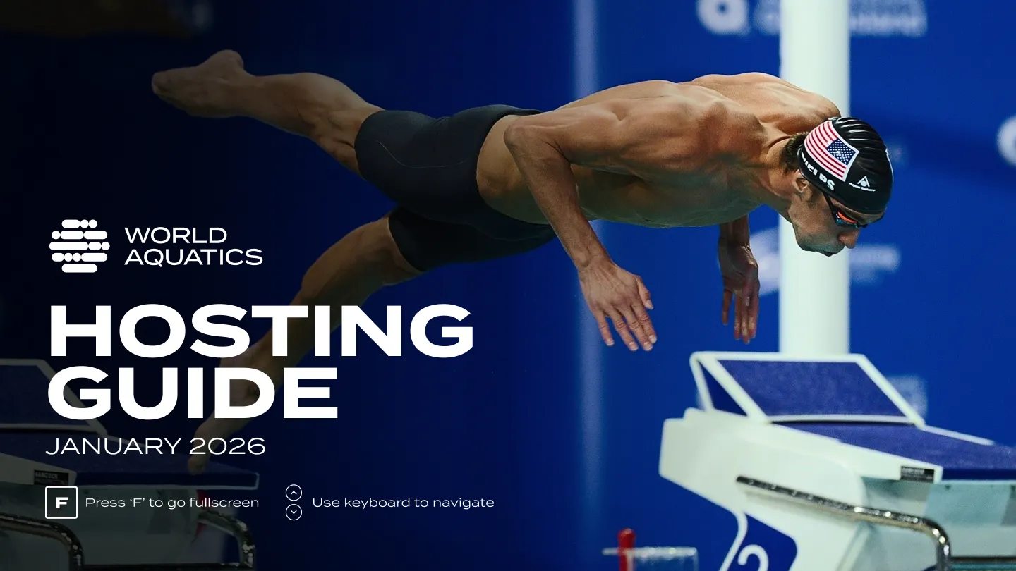 World Aquatics Hosting Guide presentation cover slide
