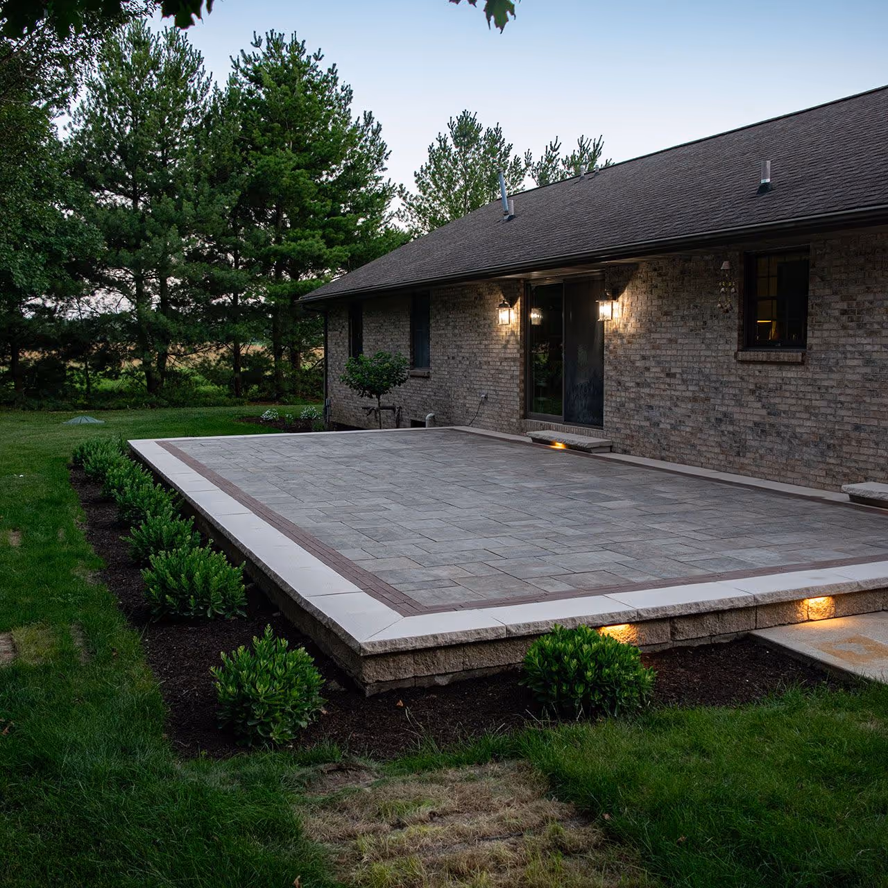Custom paver patio installation in Charleston, IL