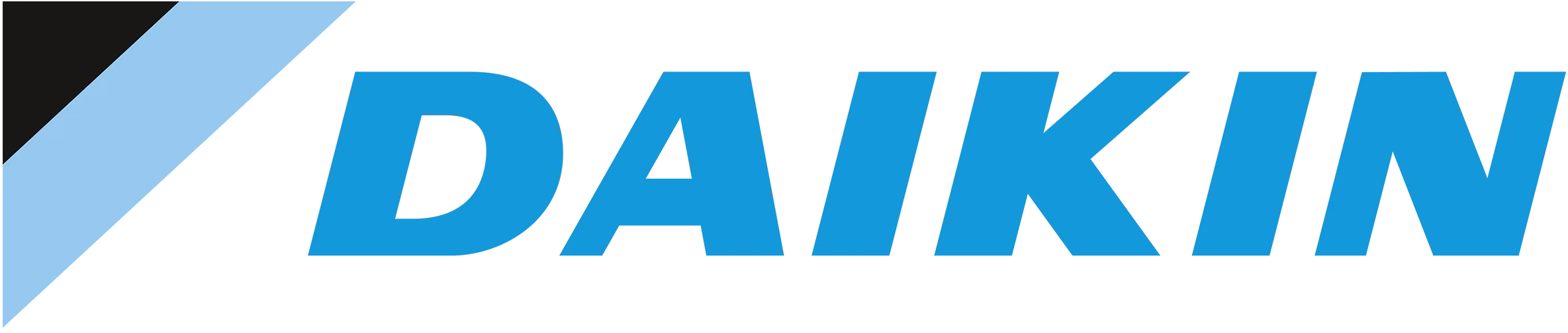Daikin logo with stylized blue and black design elements.