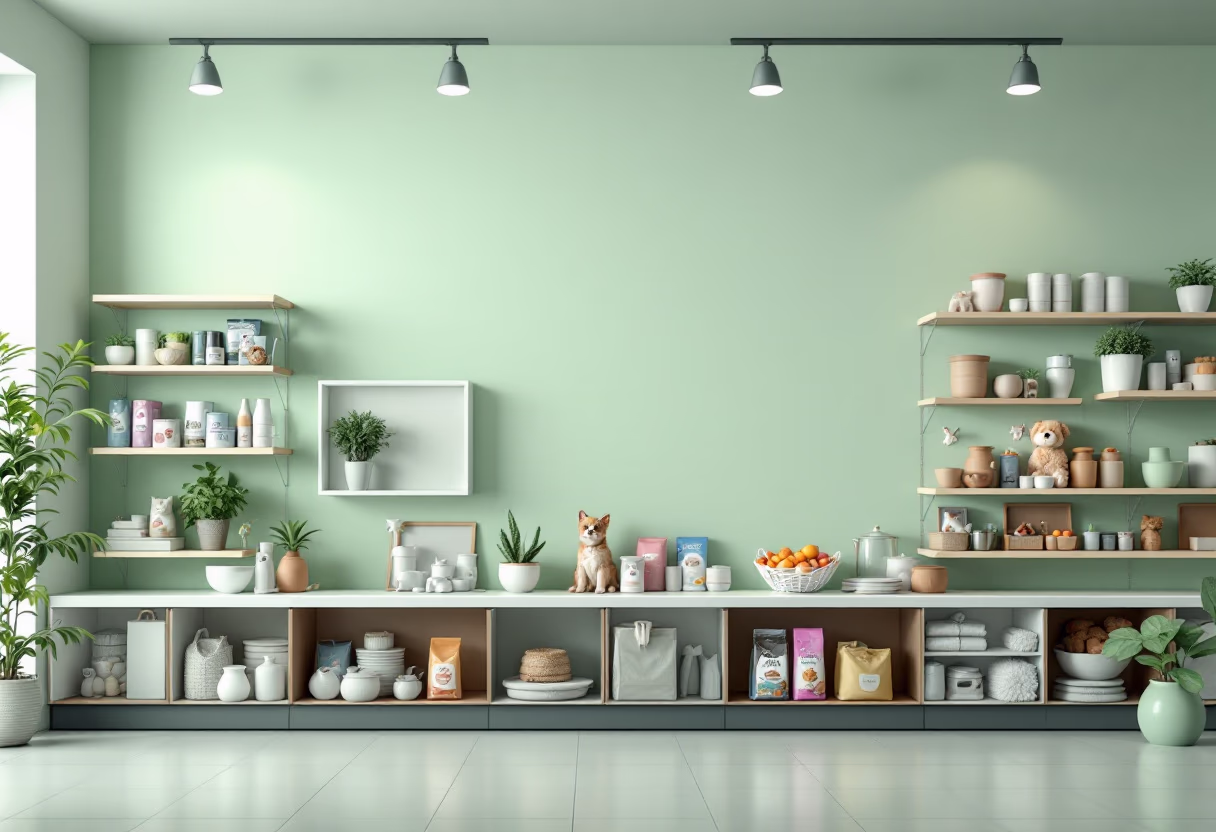 [background image] of a busy pet store environment