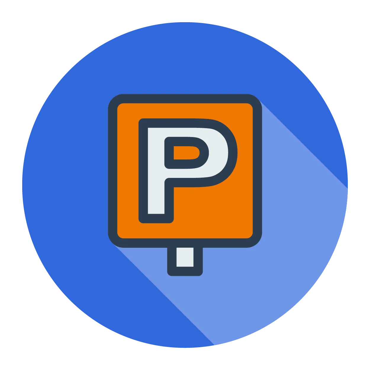 A graphic of a parking sign