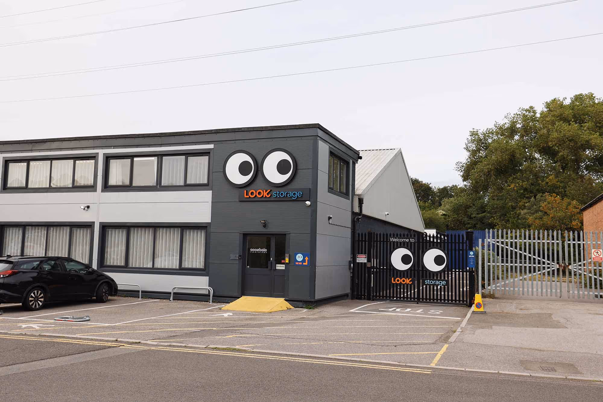 An image showing the external facade of LOOK Self Storage in Sharp Road, Poole