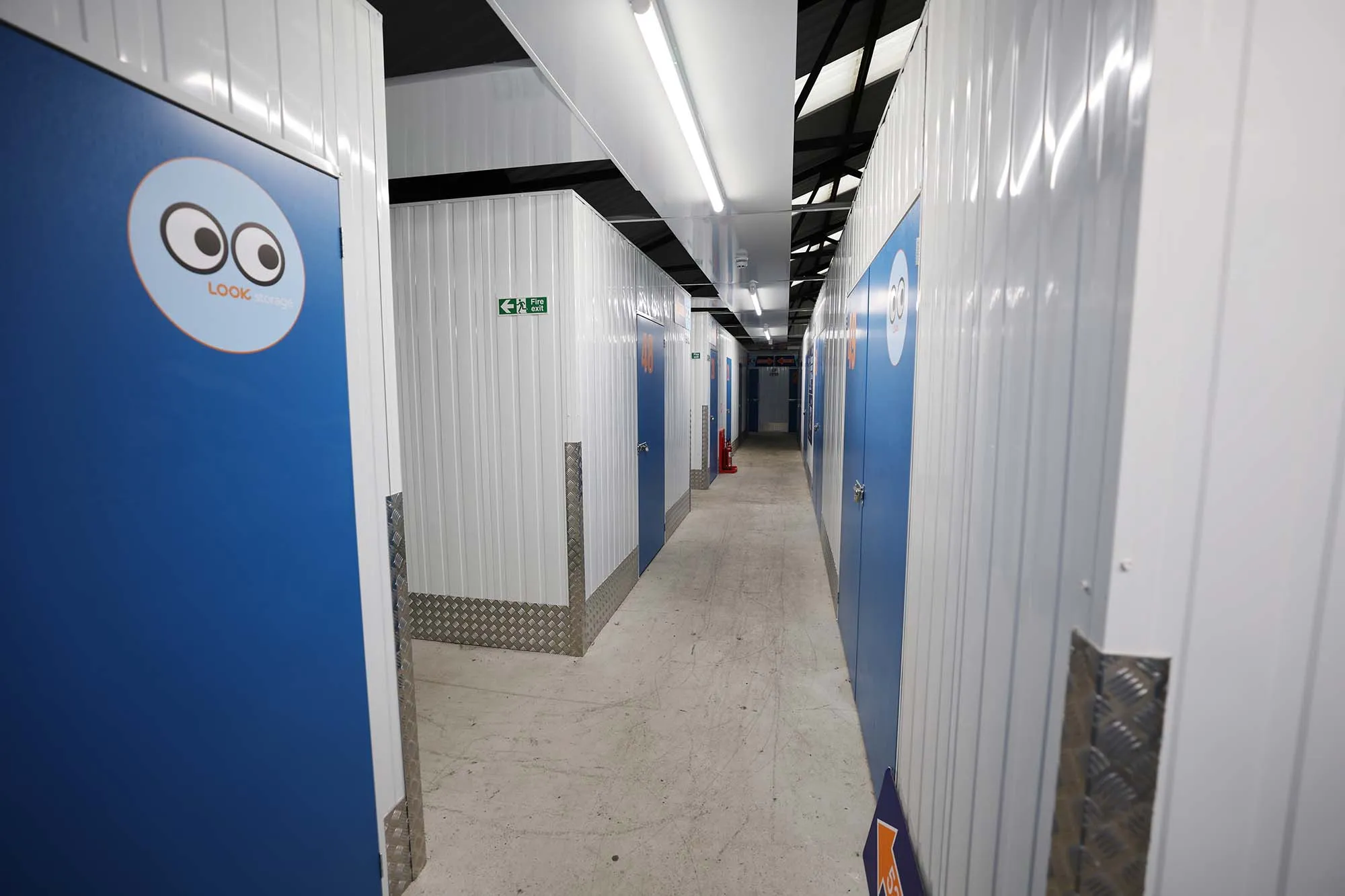 The inside of LOOK Self Storage on Sharp Road, Poole, showing internal storage units