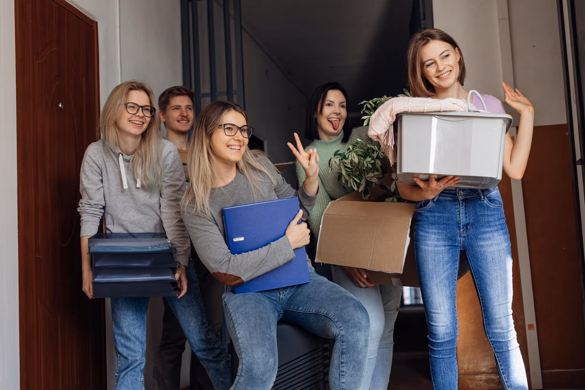 An image showing students at a halls of residence