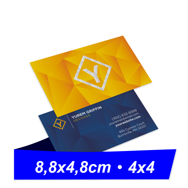 2000 Unid. - Cartões de Visita - Verniz UV Total - Aplicação Frente