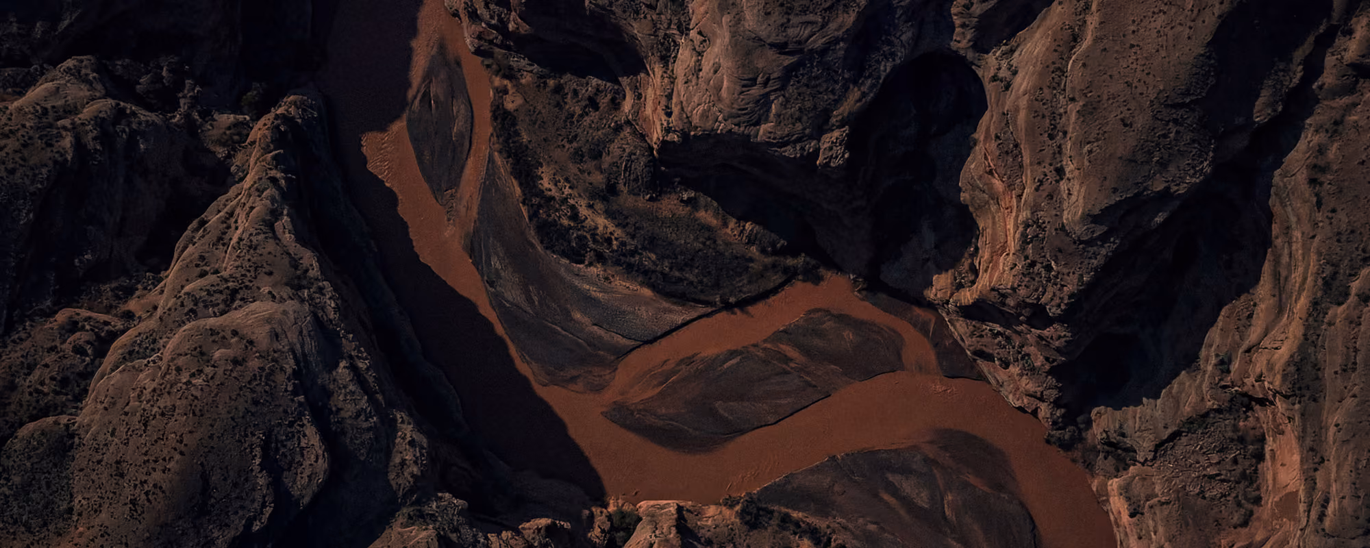 A brown, rocky canyon.