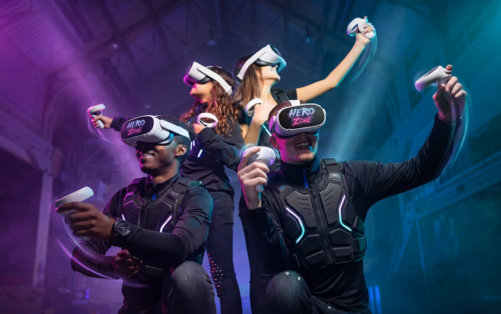 image of customers trying vr headset