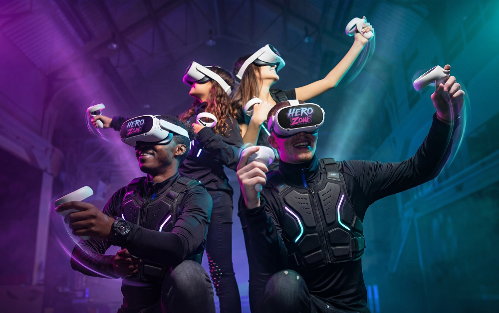 image of customers trying vr headset