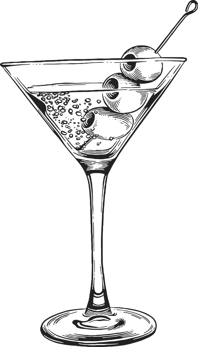 Martini glass illustration