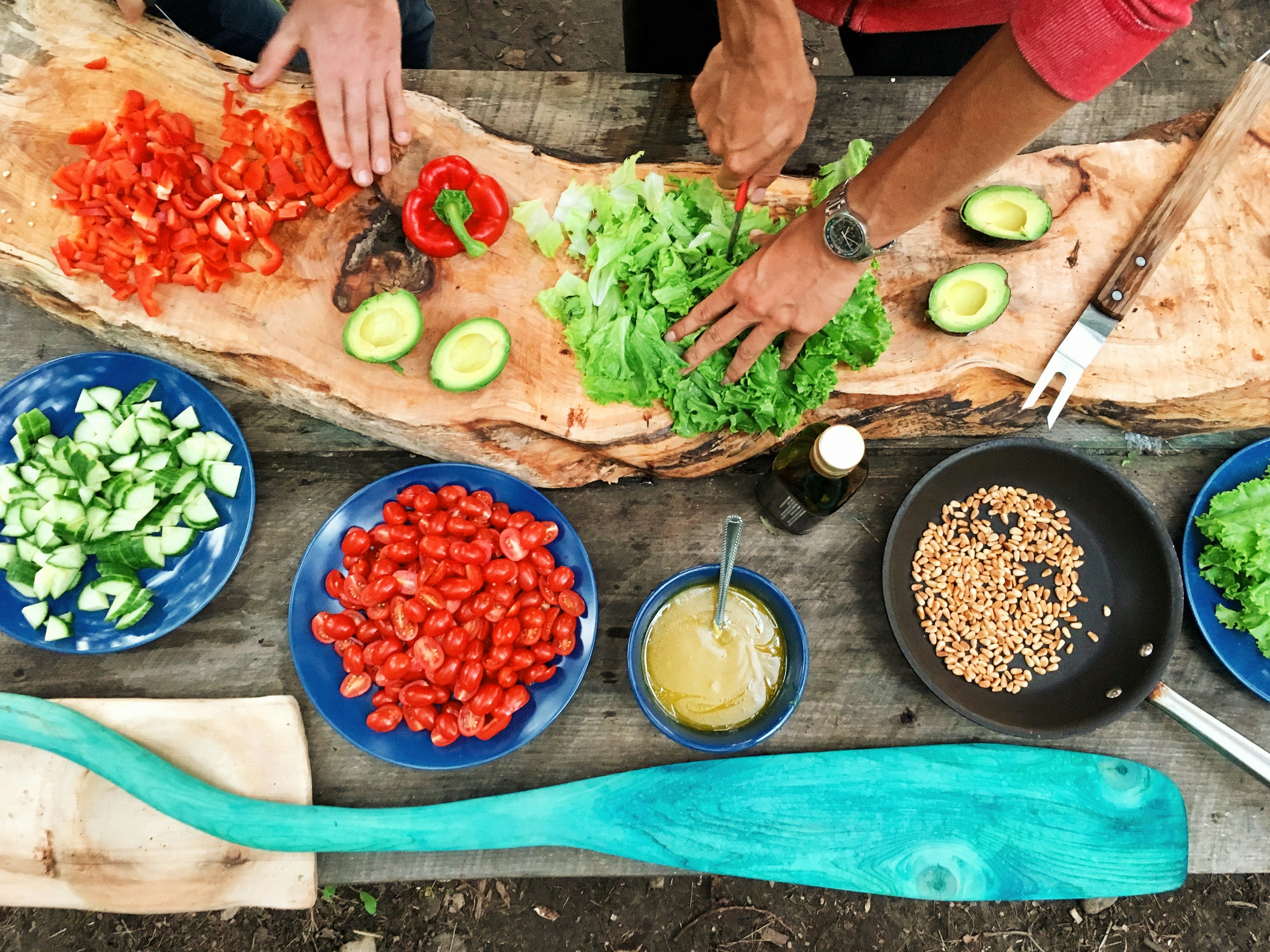 cooking, hands, chopping vegetables