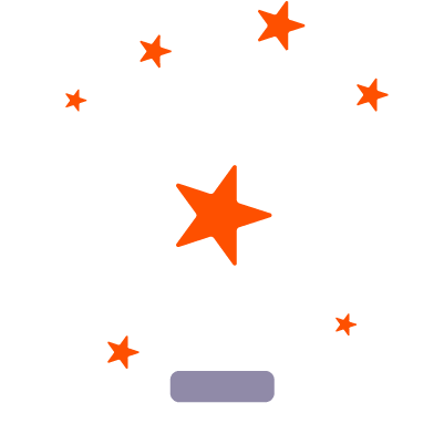 A trophy illustration decorated with stars.