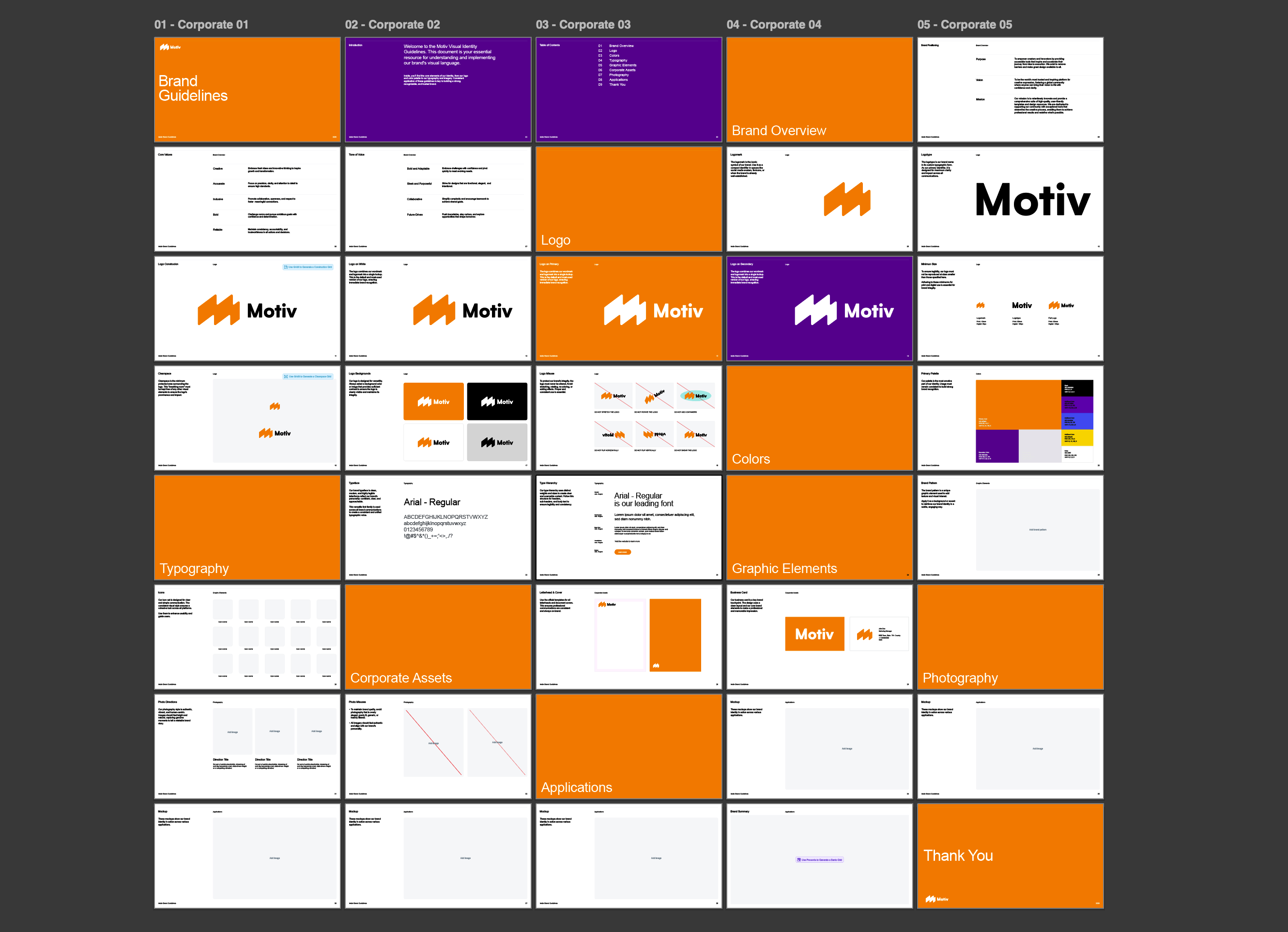 Full brand book generated in seconds using Akrivi Guideit in Adobe Illustrator