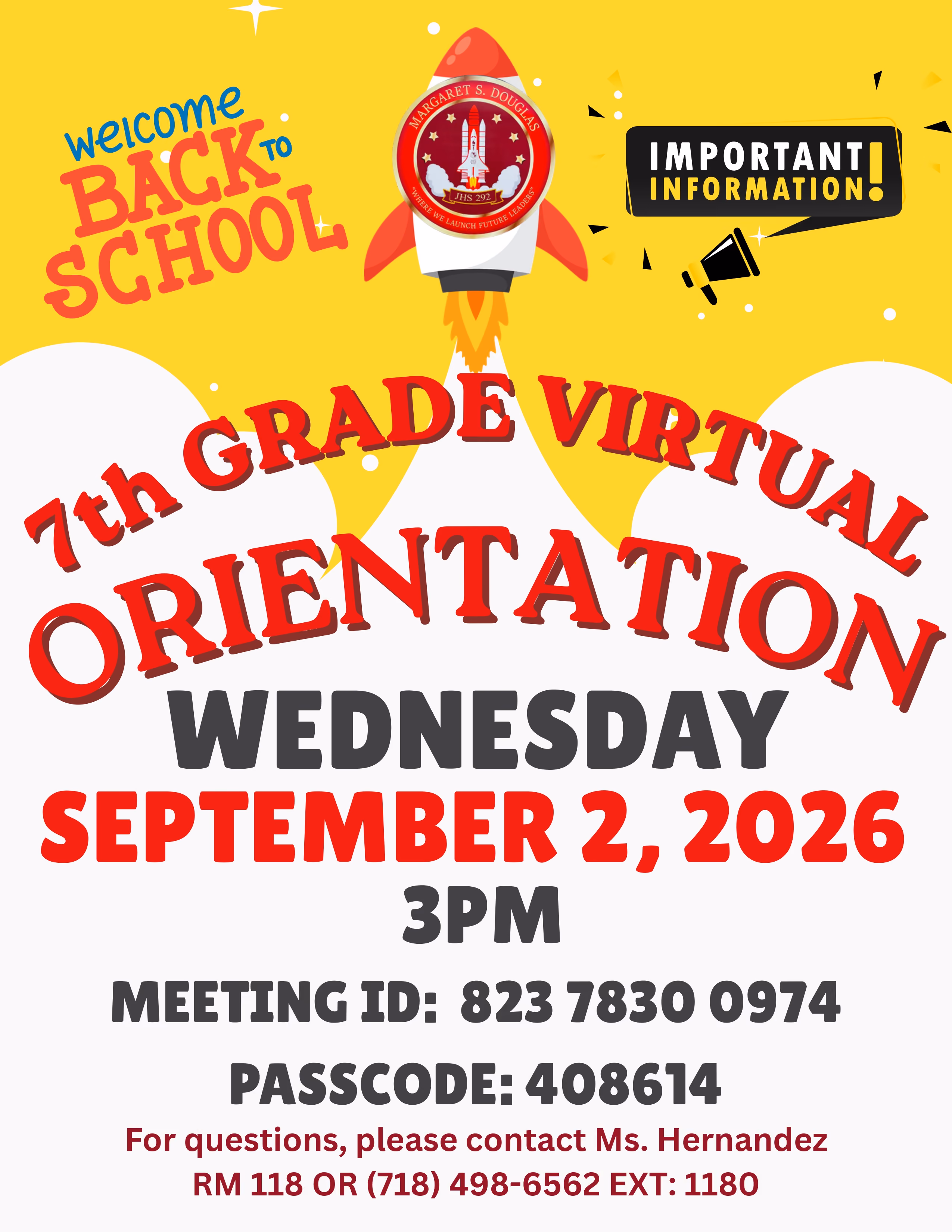 7th grade orientation flyer