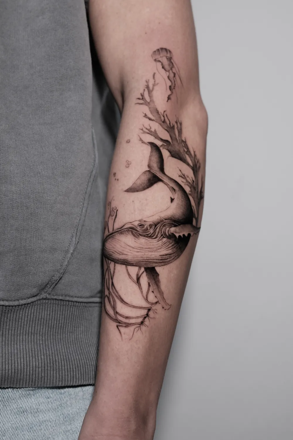 Realismus Wal Tattoo am Unterarm - Tattoo Artist Hamburg