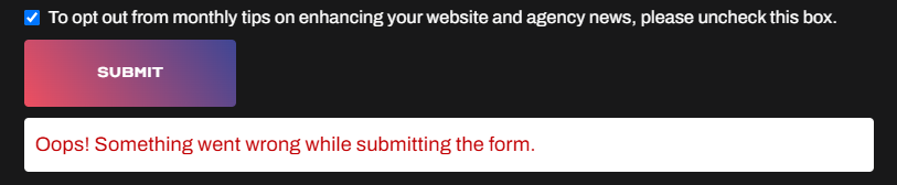 Default Webflow form error state