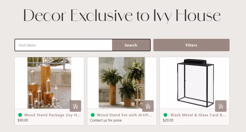Items filtered by venue