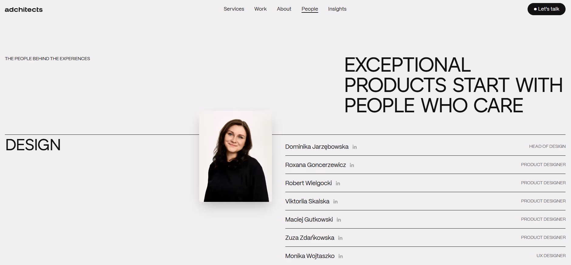 Screenshot from ADChitects team page website