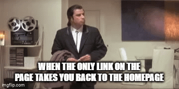 Confused John Travolta searching for internal links meme