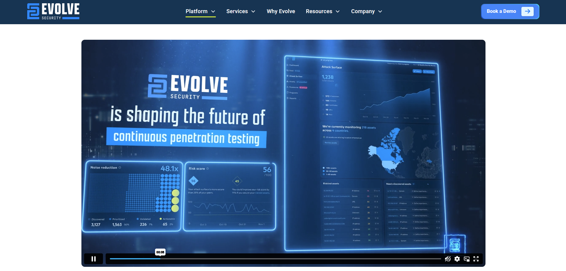 Screenshot of the Vimeo video embedded on the Evolve Security website.
