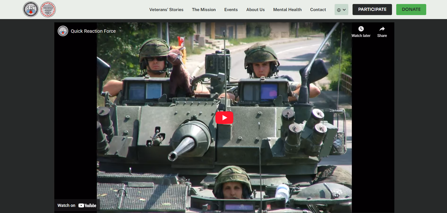 Screenshot of the YouTube video embedded on the Balkans website.