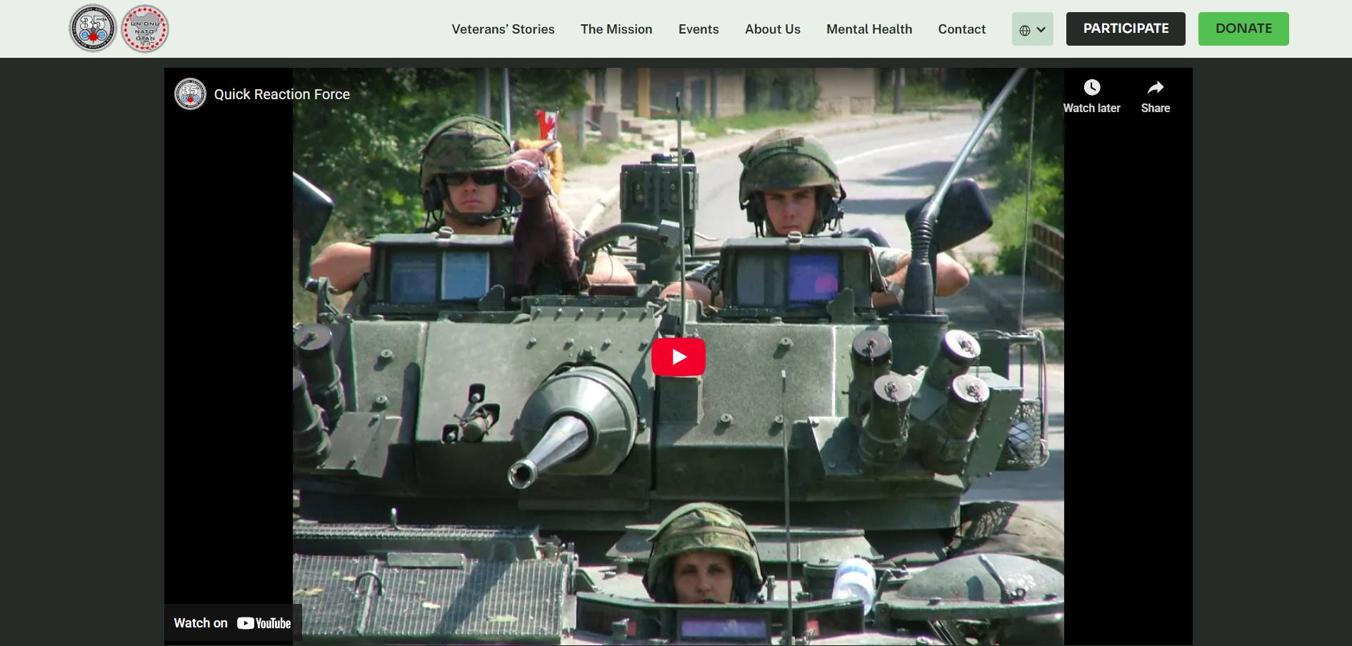 Screenshot of the YouTube video embedded on the Balkans website.