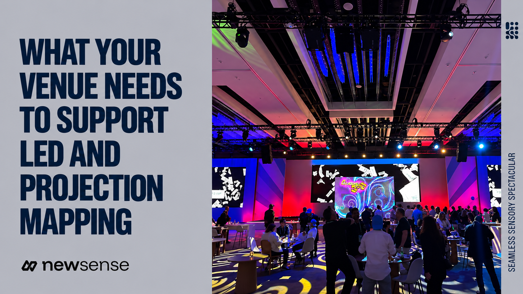 Before approving the visual concept, confirm the display footprint, support design, power, access and room conditions with your venue and productio