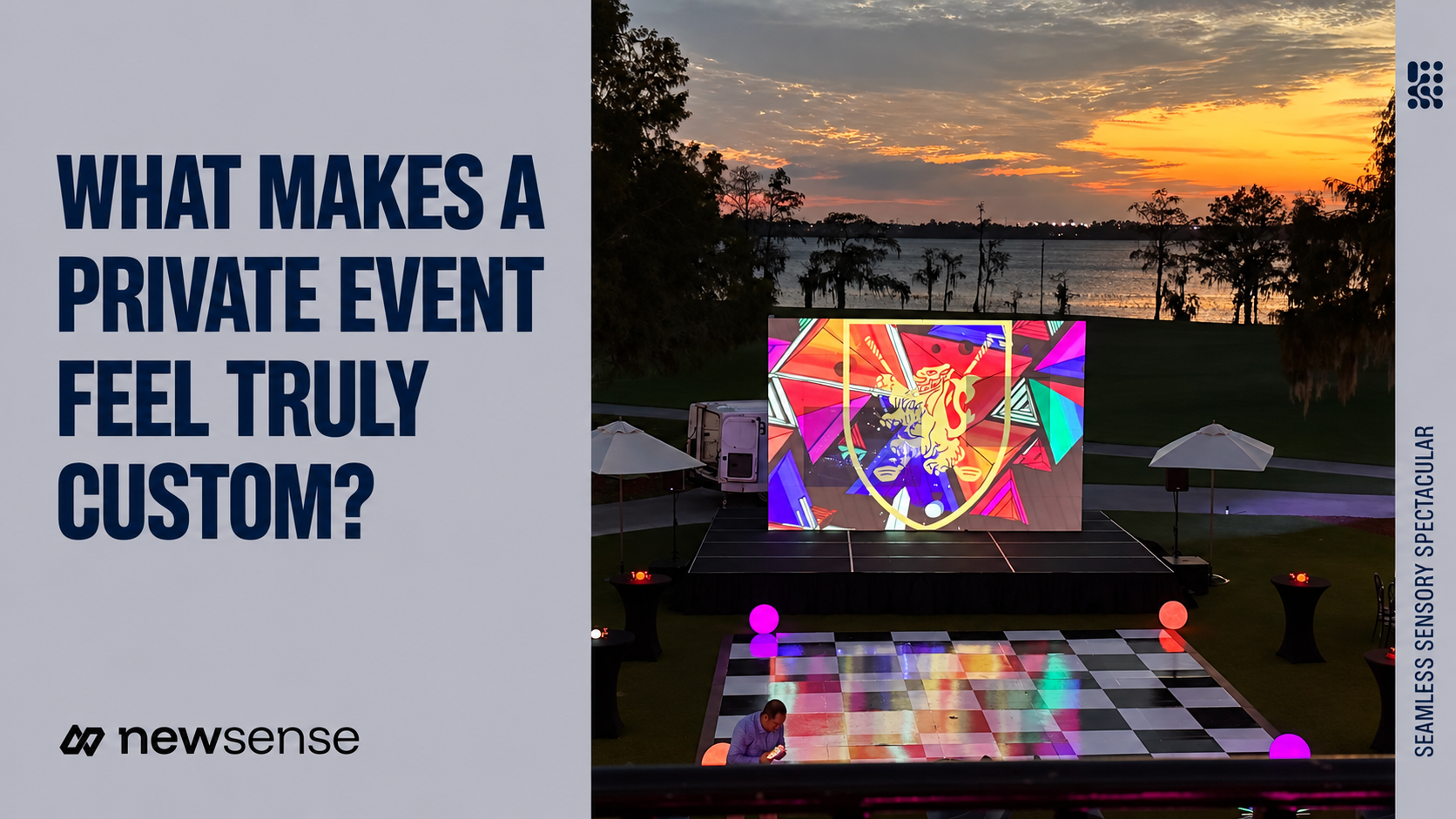 A truly custom private event connects the company’s purpose with the guest experience. See how production, entertainment, visuals, and show flow br