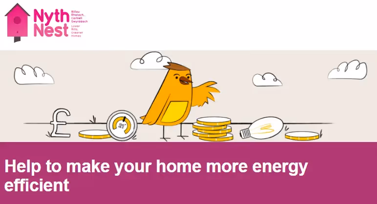 Logo of the Welsh Nest (Nyth) home energy efficiency scheme