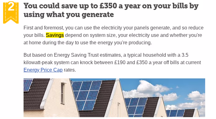 Image showing you could save £350 a year with a 3.5 kWp system