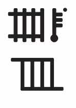 Radiator symbol on boiler controls