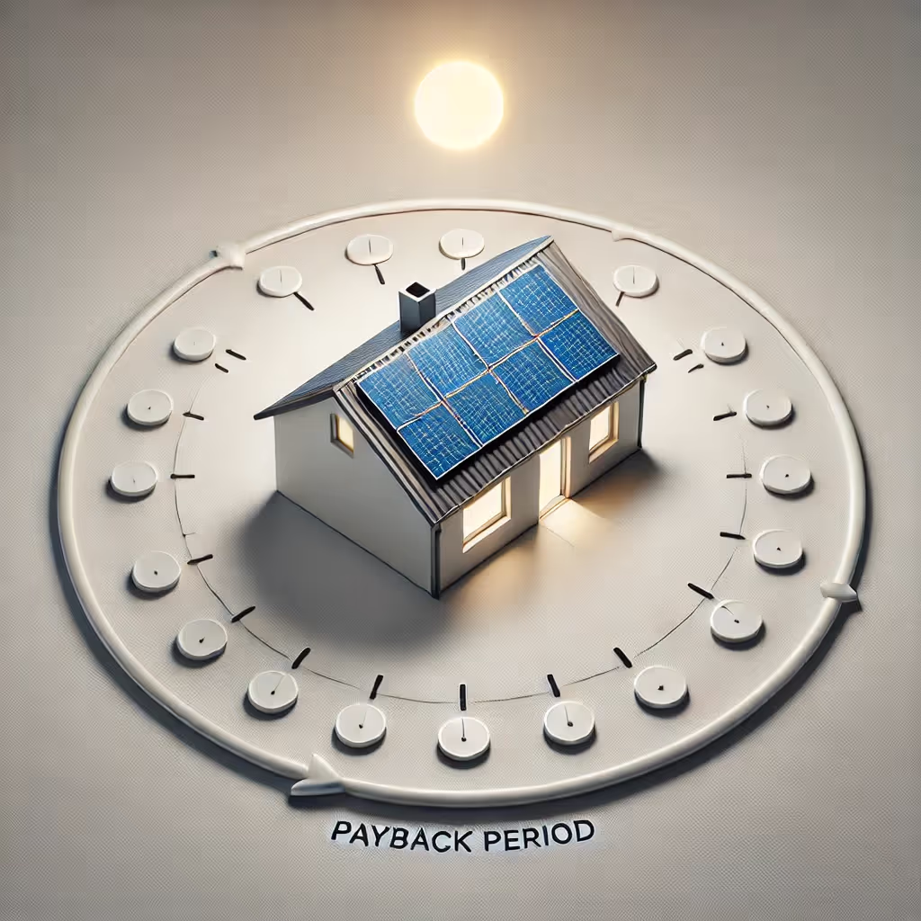 Illustration of a house in the middle of a sundial