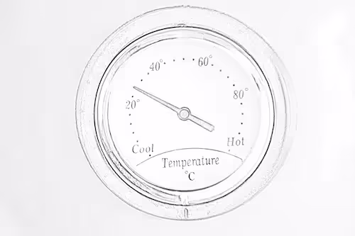Pencil sketch of a thermometer