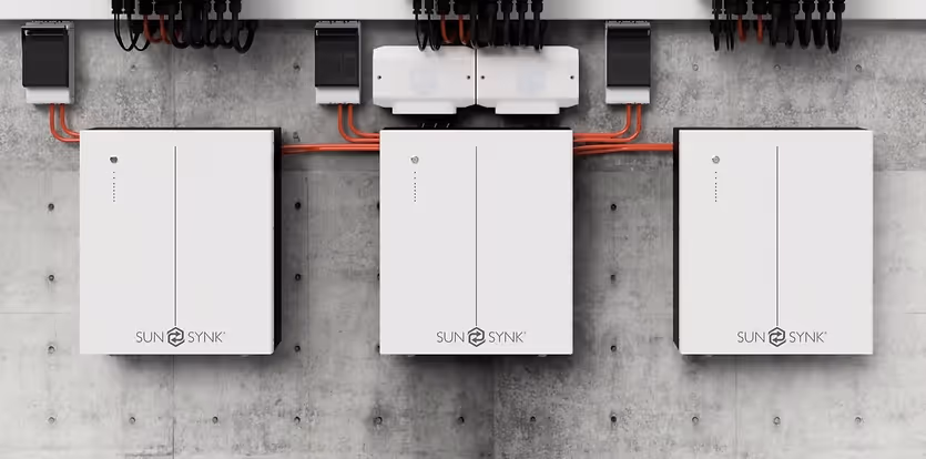 Sunsynk 5.32kWh Batteries on a wall