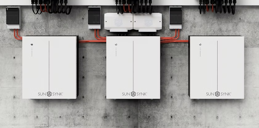 Sunsynk 5.32kWh Batteries on a wall