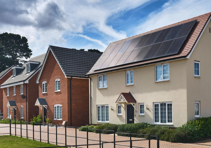Solar panels on a new build property