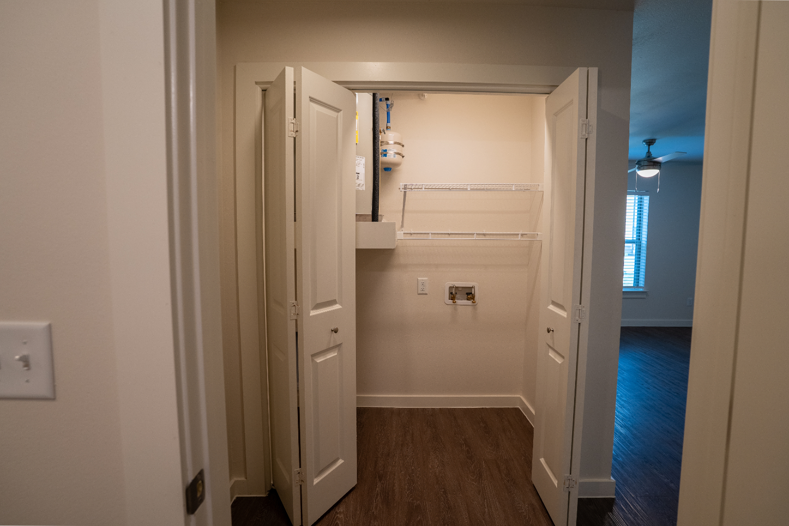 Laundry close with washer and dryer hookups