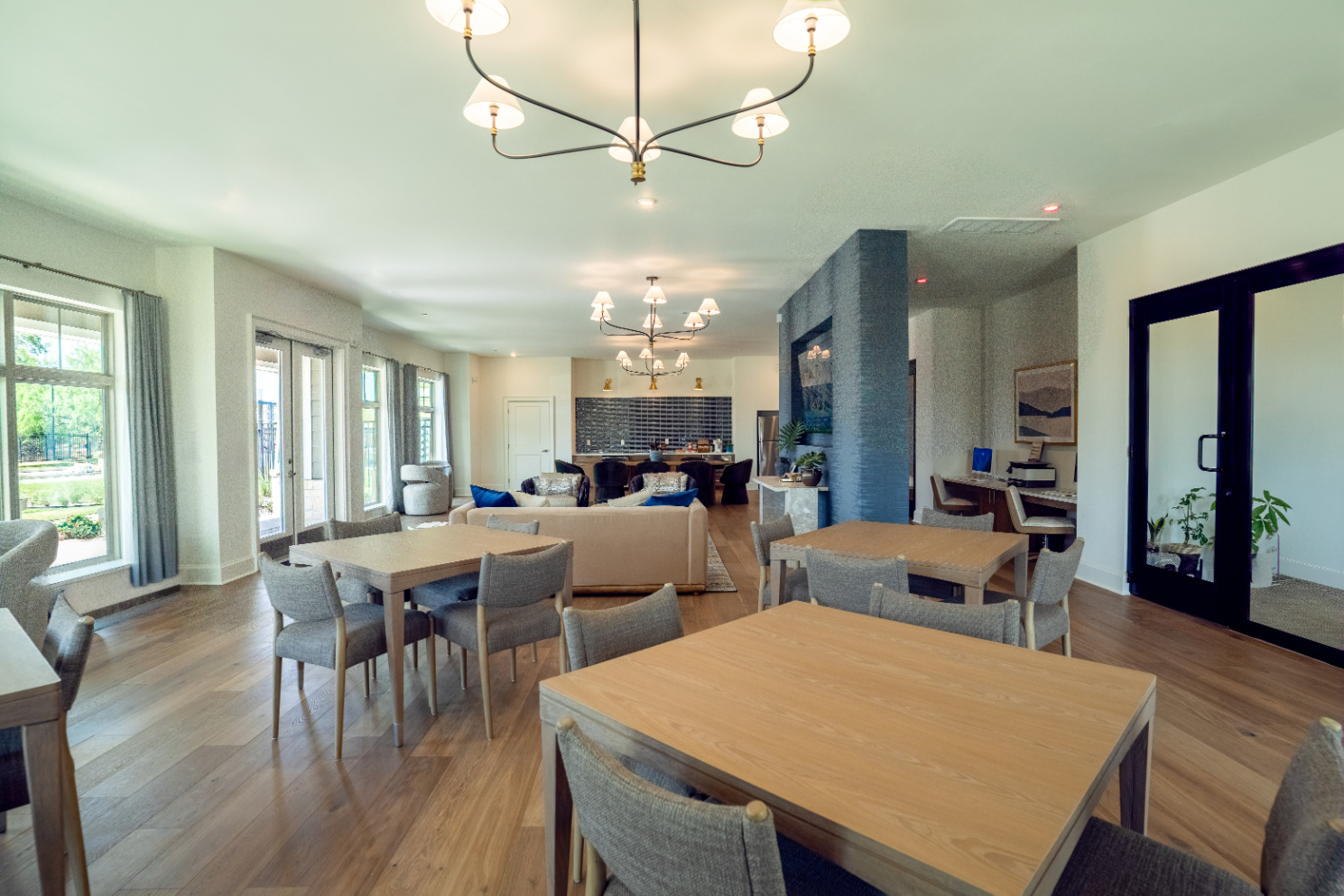 View of dining area with tables and chairs