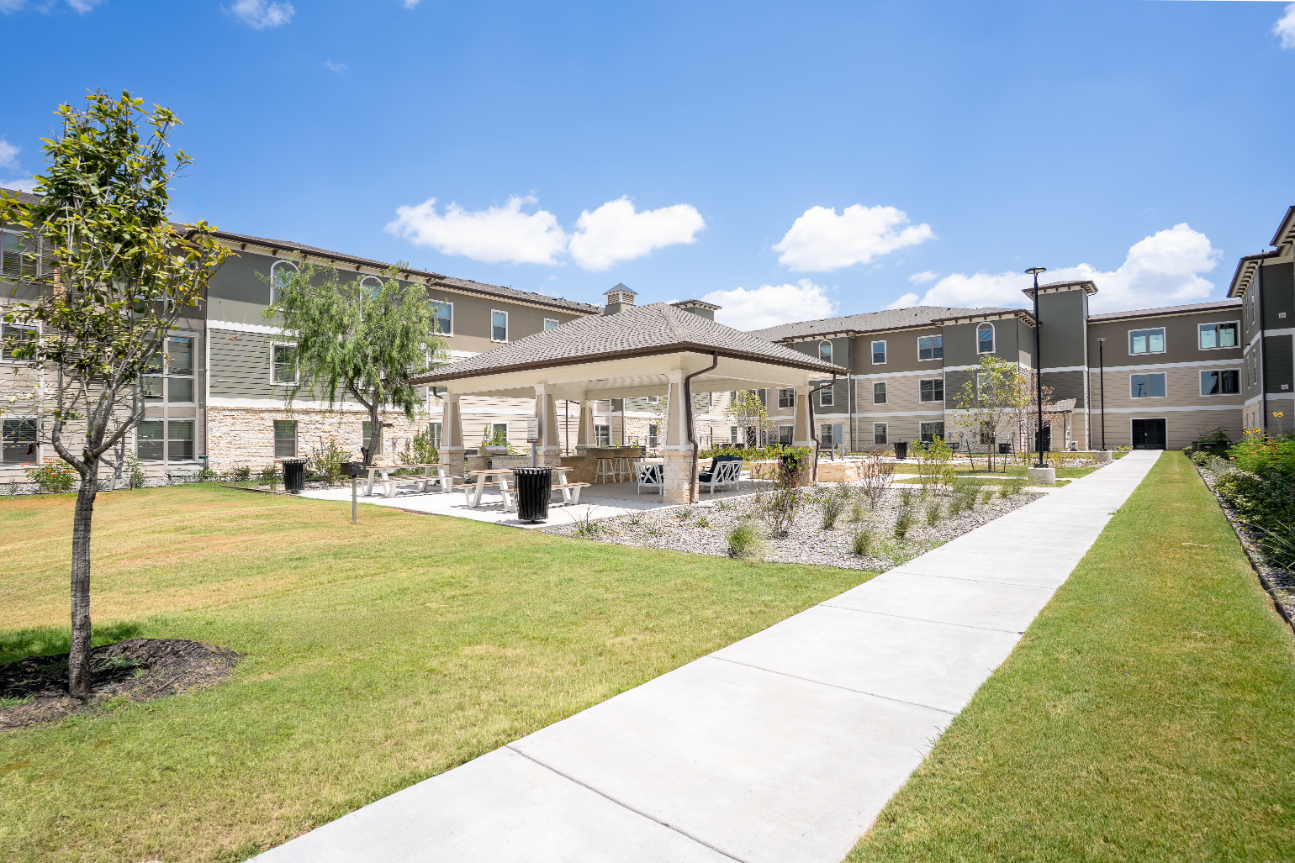 Courtyard with walking path