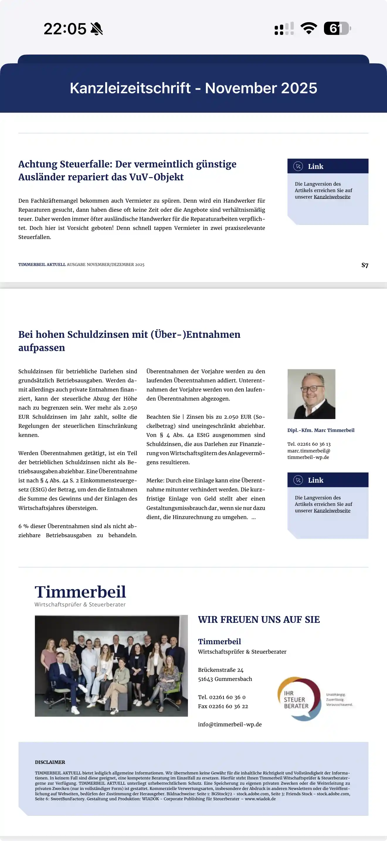 Timmerbeil-Cloud: Newsletter und Mitteilungen