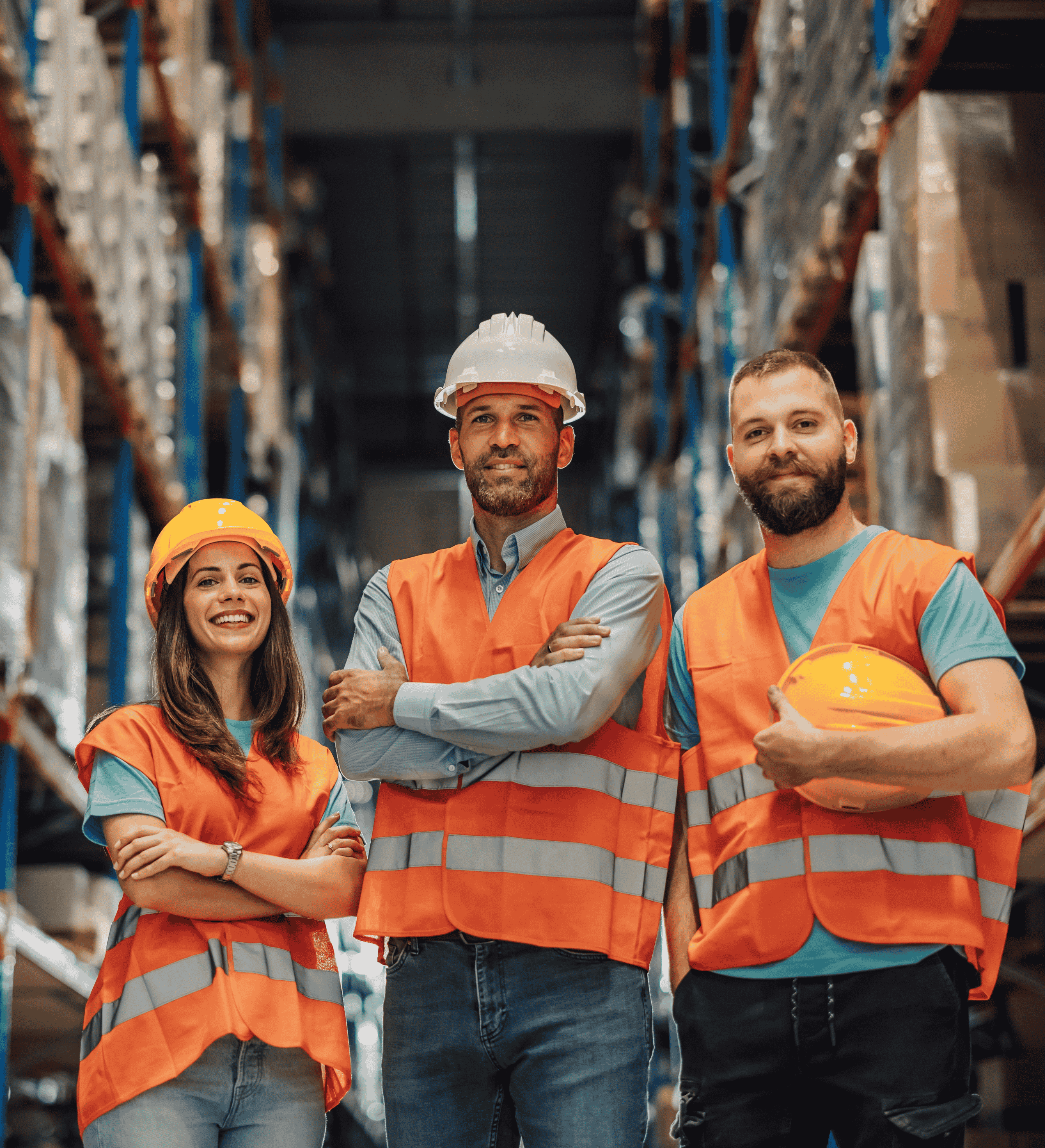 Smiling woman with dark hair tied back, wearing a blue collared shirt and dark blazer, against a plain background.