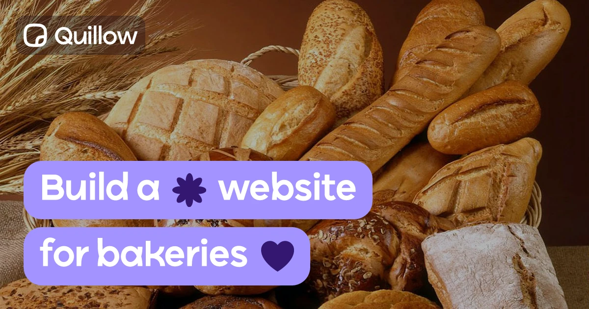 Create a professional bakery website on Quillow.com in minutes. Share your menu, hours, location, and socials — all in one beautiful page.
