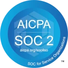 Sceau AICPA SOC 2 avec indication SOC pour les organisations de services.