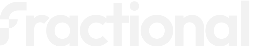 Fractional logo in white text on transparent background.