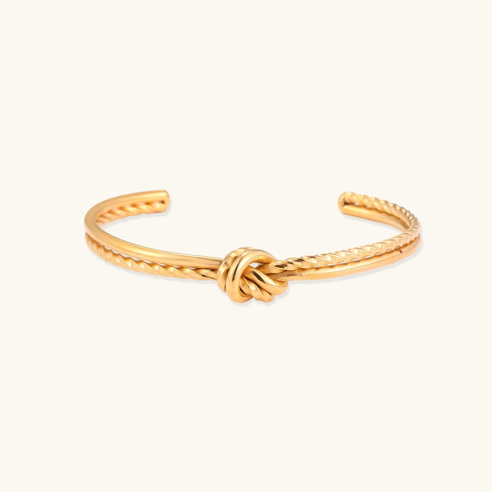 Golden Knot Cuff bracelet, selected in the Branvas catalog.