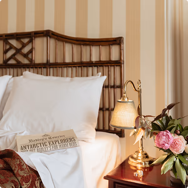 A hotel room at Hadley's Orient Hotel.