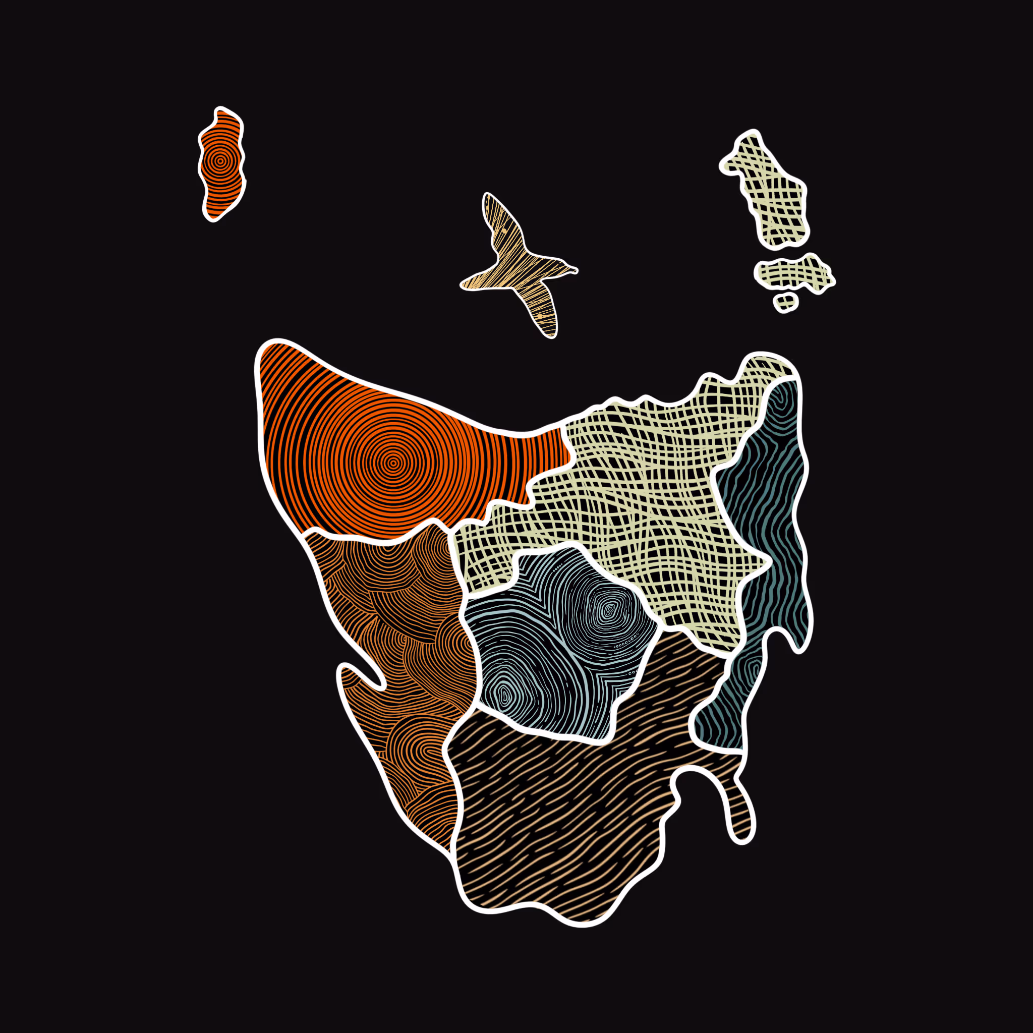 Tasmanian region map.