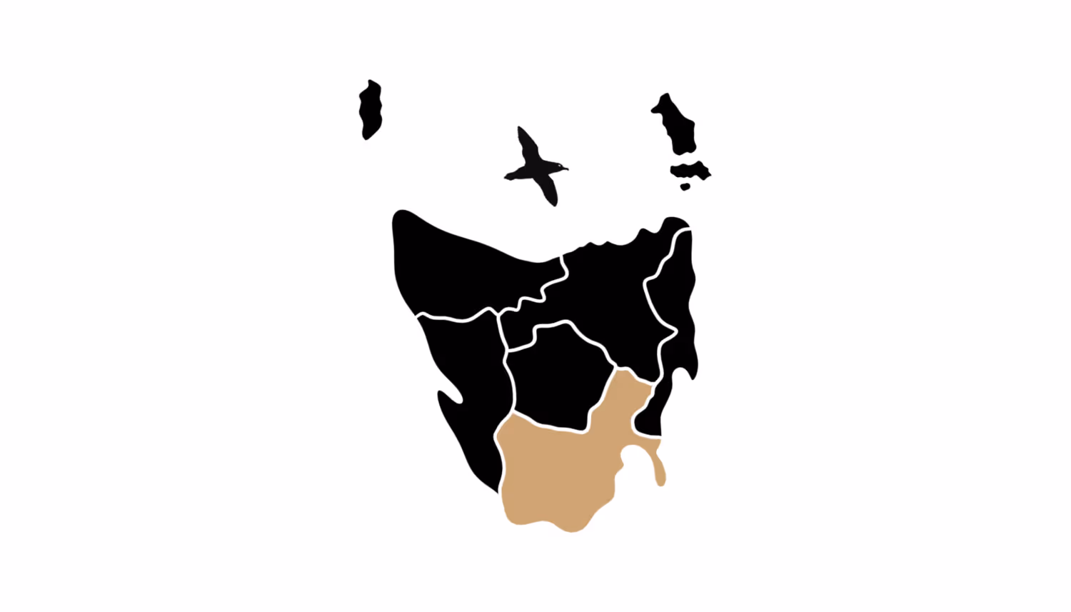 Southern Tasmania region map.