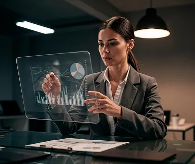 Woman Using Digital Interface