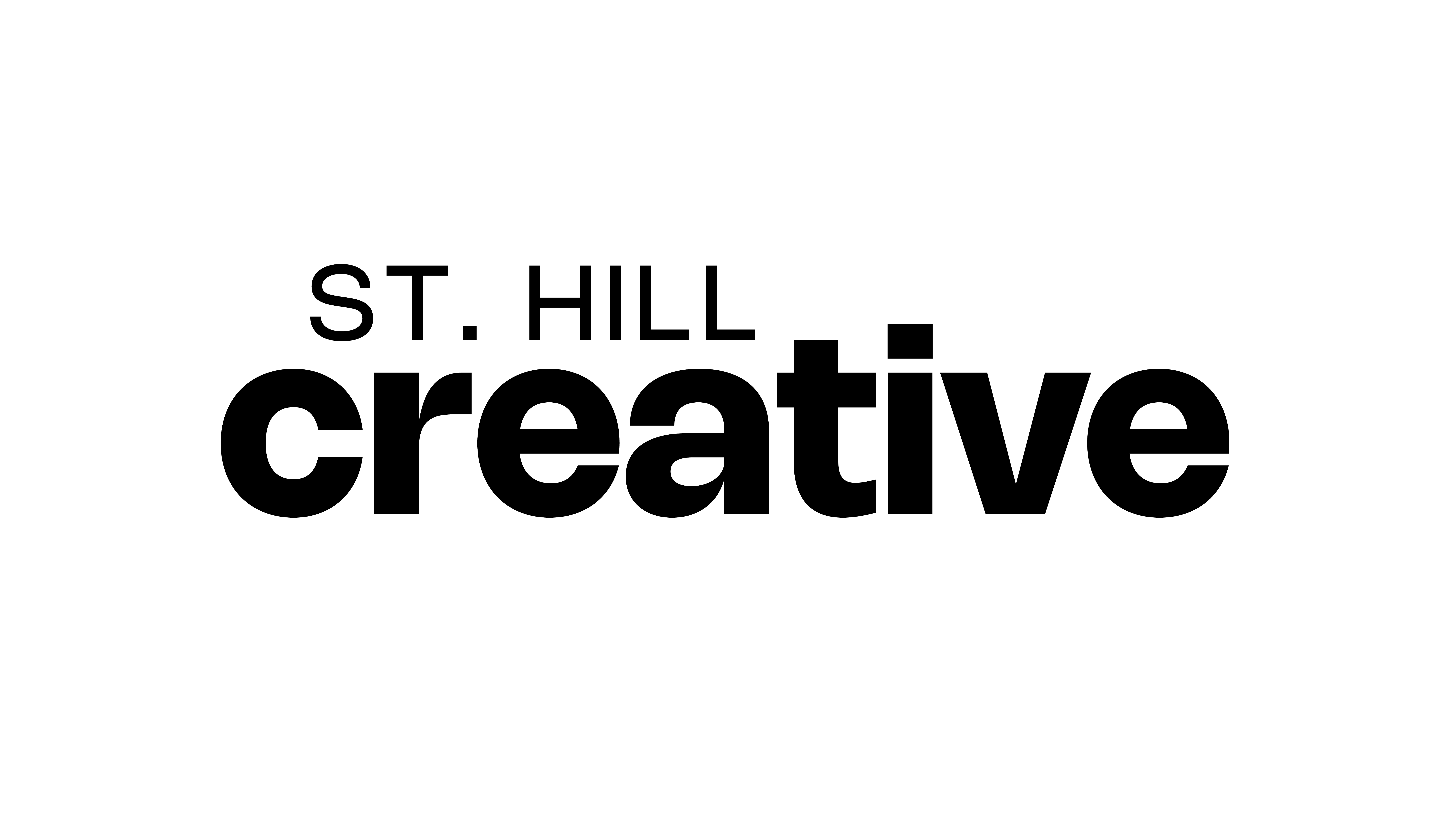 St. Hikll Creative logo with stylized initials SH and mountain shapes.